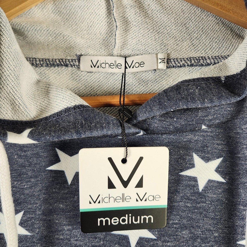 Michelle Mae‎ Womens American Flag Hoodie Stars and Stripes Patriotic Medium NEW - Picture 2 of 13